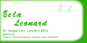 bela leonard business card